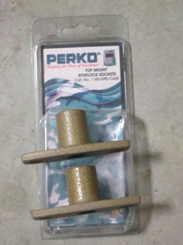 2 perko camo line top mount rowlock sockets 1185-dpo-cam 1/2" oarlock paddle 