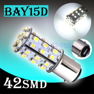 1157 bay15d 42 smd pure white tail turn signal led car light bulb lamp