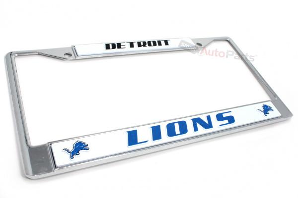 New!! detroit lions nfl license plate metal chrome tag frame for auto car truck