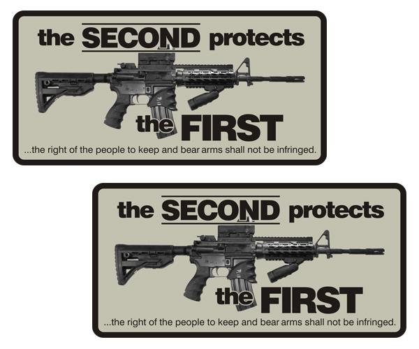 Second protects first ar rifle decal set 4"x2" 2nd amendment rights sticker zu1