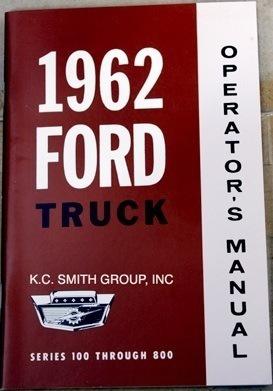 1962 ford truck owner's manual