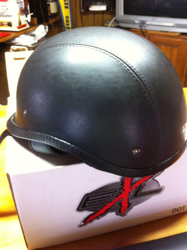 New leather motorcycle helmet in box unused dot xxl