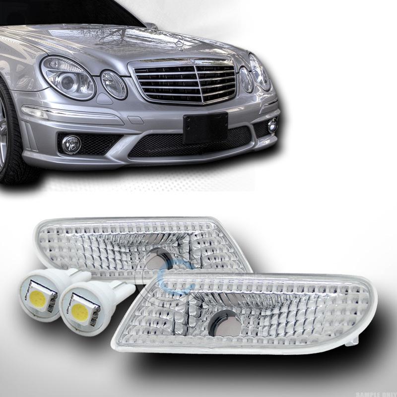 Depo euro side marker bumper lights+1 smd led bulbs 00-06 mercedes w220 s-class