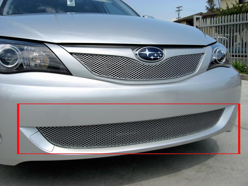 2008 subaru impreza & wrx grillcraft lower silver grille insert mx series grill