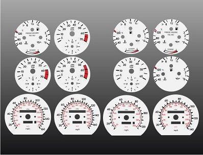 1984-1993 mercedes benz w126 instrument cluster white face gauges 84-93