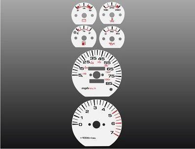 1987-1990 jeep cherokee instrument cluster white face gauges 87-90