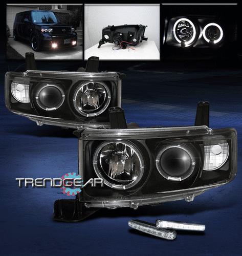 2003-2007 scion xb halo black projector head lights+drl led kit signal 2004 2005