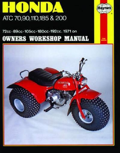 Honda atc 70 90 110 185 200 trike atv repair manual