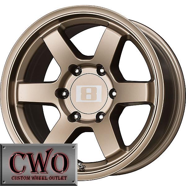 18 bronze level 8 mk6 rims 6x139.7 6 lug chevy gmc 1500 titan tundra tahoe cwo