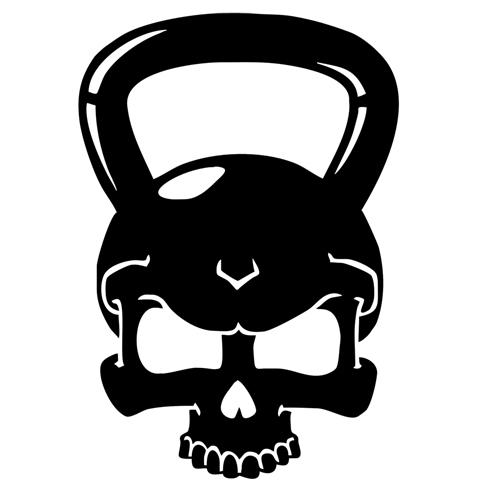 Skull kettlebell crossfit decal - cross fit workout equipment exercise sticker