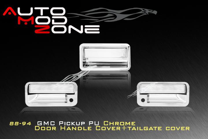 88-01 gmc pickup 3dr chrome door covers + tailgate handle cover combo