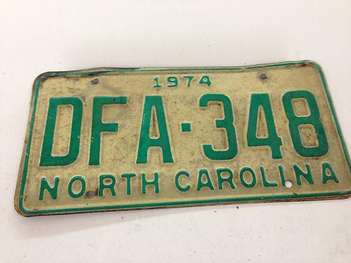 1974 north carolina license plate