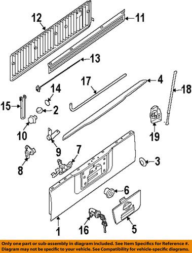 Nissan oem 93334zh030 tail gate-strut rod bracket