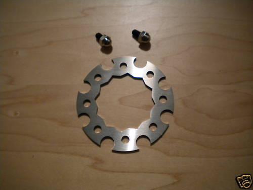 Custom harley buell chrome pulley nut lock retention plate spinner washer