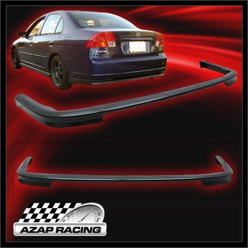 01-03 tr style urethane rear bumper lip spoiler black for honda civic 4dr sedan