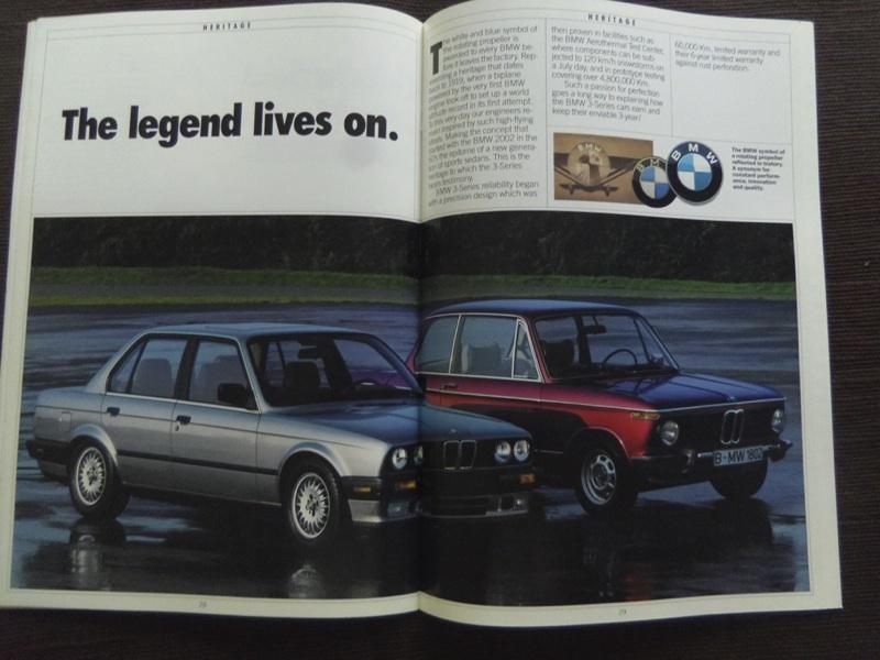 Bmw e30 dealer brochure with cabriolet 325ix 325is m3 