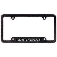 Bmw oem bmw performance black carbon fiber license plate frame 82112210414