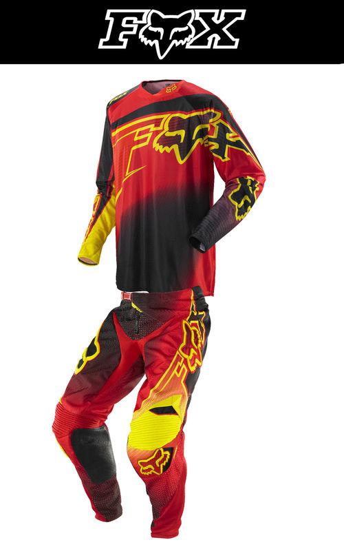 Fox racing 360 flight red yellow jersey & pant combo kit dirtbike atv mx 2014