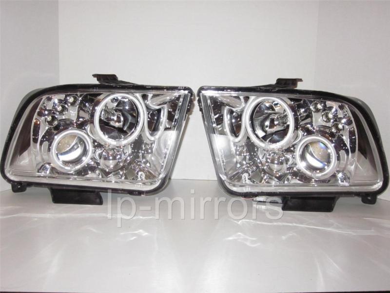 05 06 07 08 ford mustang halo led projector halogen headlights pair set