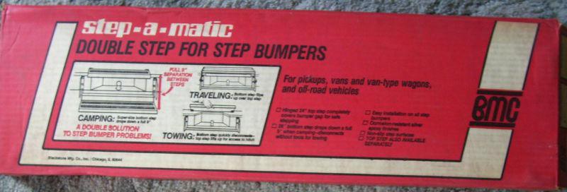 Double step for step bumpers for pickups, vans and van type wagons