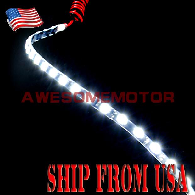 Us universal 30 smd led white strip light w/ 3m tape for headlight fog light x 2