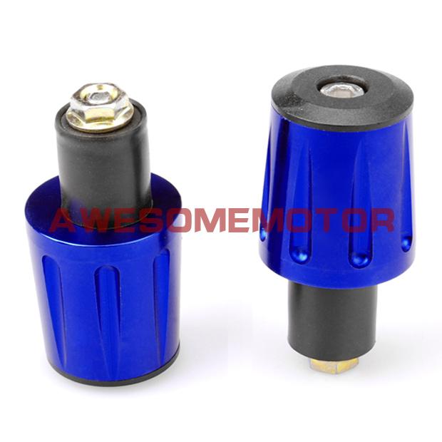 Universal fit motorcycle 7/8" bike handlebar grips blue bar end plugs brand new