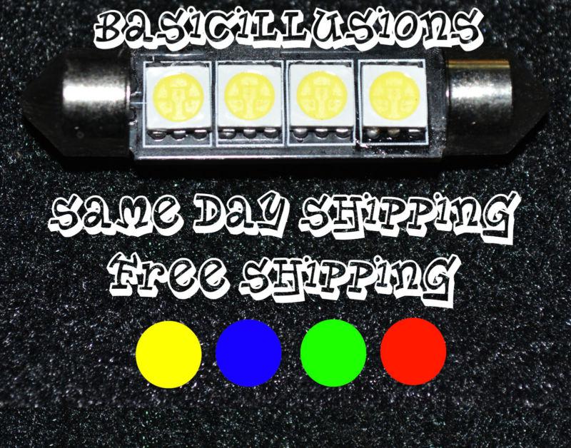 4x 42mm 4 smd pink led dome map light bulb 211 211-2 212-2 569 578 4410