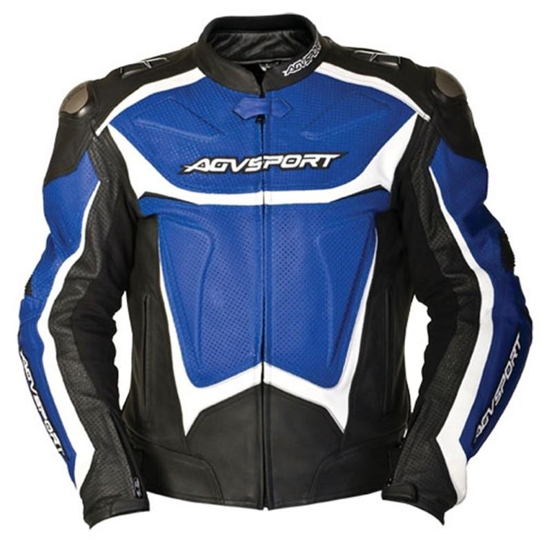 Blue agv sport laguna leather jacket - size 46 us (56 euro) - brand new!