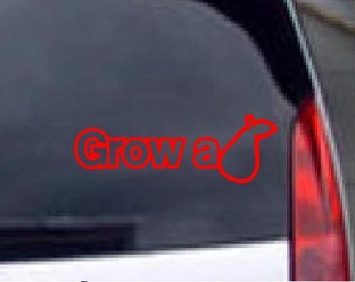 Grow a pair, red, funny car window sticker decals