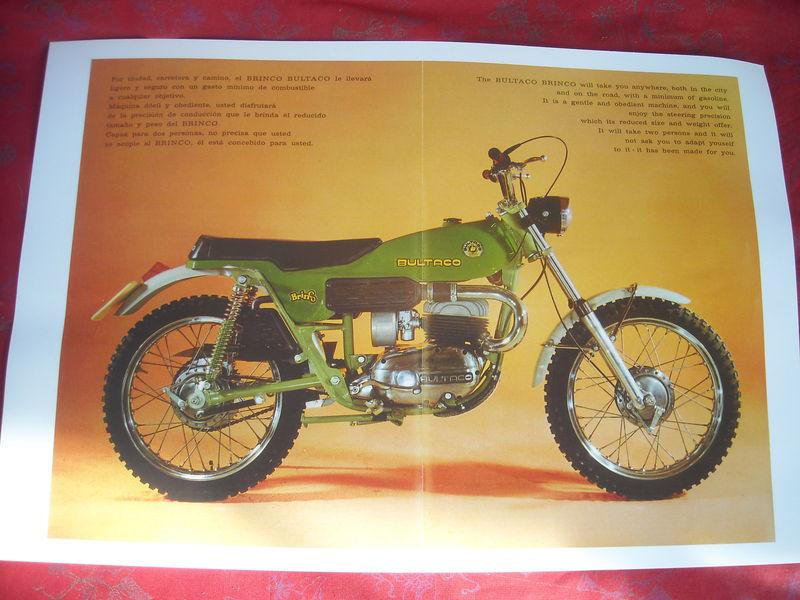 Bultaco bringo 74cc, 108m, photocopy factory sales brochure,original size