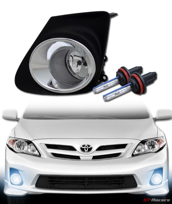 8k hid xenon w/ sport clear lens front bumper fog lights+switch 11-12 corolla