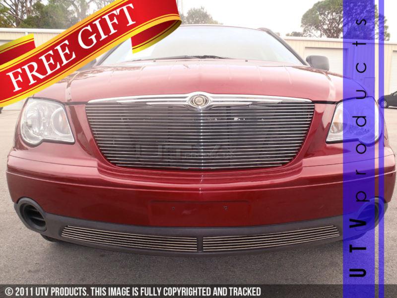 2007 - 2008 chrysler pacifica upper & bumper 3pc billet chrome grille kit 07 08