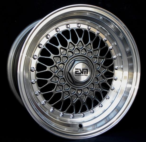 Gun metal 15x8 15" rs style wheels 5x100 esm 002r pontiac