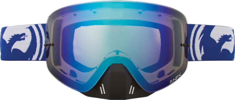 Dragon alliance nfx goggles blue white split/blue steel lens