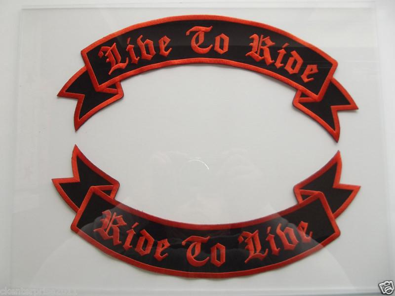 Live to ride rocker motorcycle biker large embroidered back patch harley #6