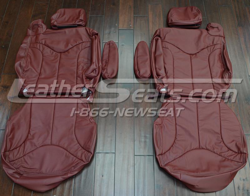 2002 gmc yukon leather upholstery seat covers medium red! 02