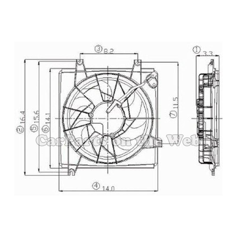 New fits 98-04 kia sephia spectra spectra5 1.8l condenser cooling fan assembly