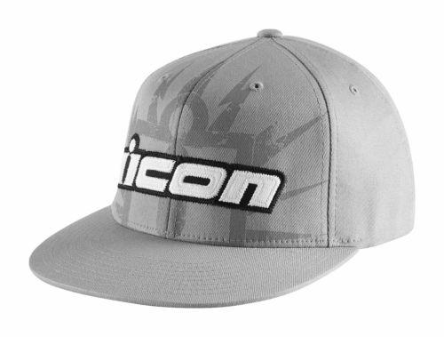 New icon lightning flatbill adult cotton hat/cap, gray, small/medium