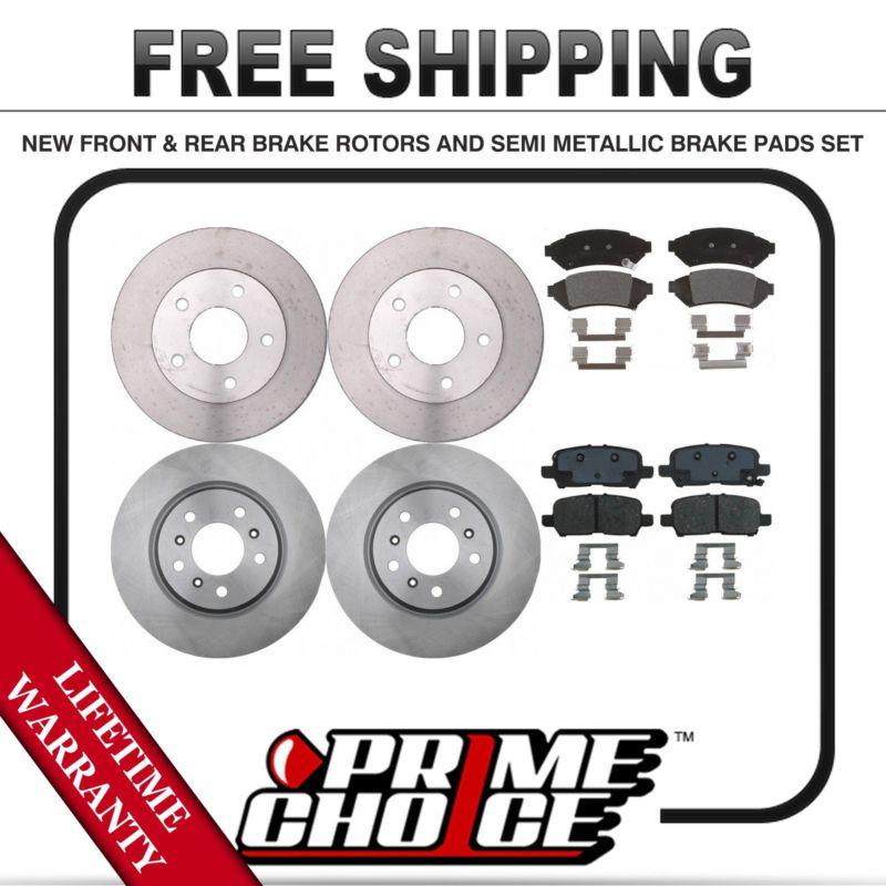 Front + rear kit (4) brake rotors & (8) brake pads with lifetime warranty