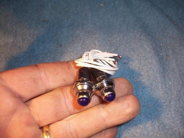 Pilot lights for custom applications for rat rod hot rod custom cars blue