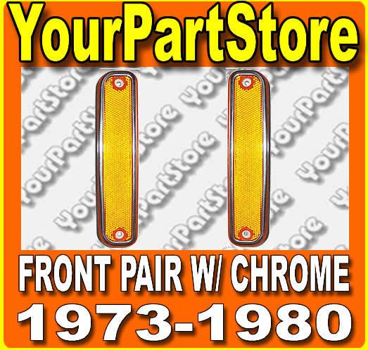 73 74 75 76 77 78 79 80 chevy gmc pu pickup truck blazer side marker lights chr