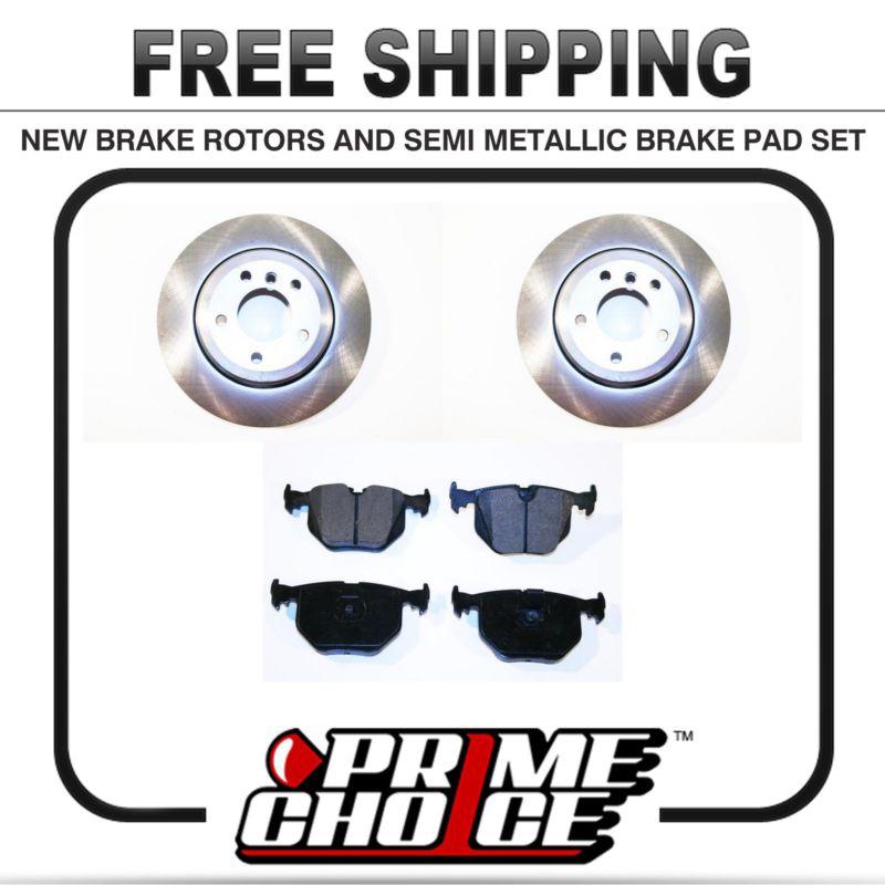 Premium rear metallic brake pads and disc rotors complete kit left & right pair