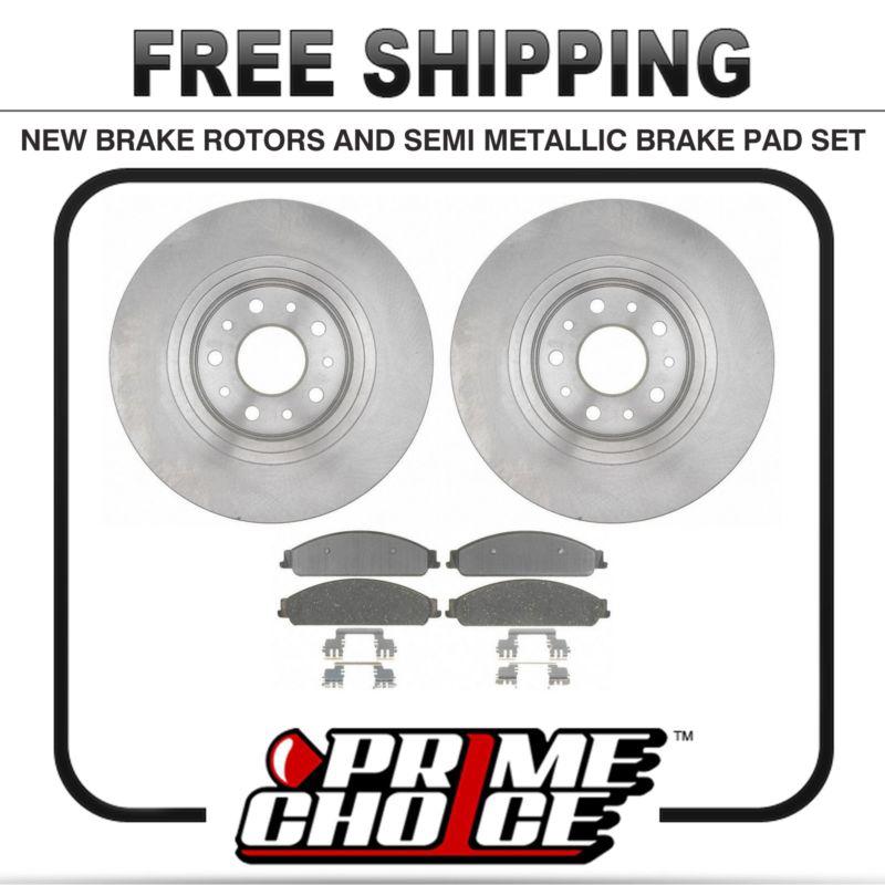 Premium front metallic brake pads and disc rotors complete kit left & right pair