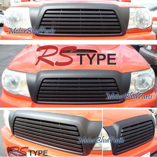 05-10 toyota tacoma front horizontal style abs plastic grille grill black finish