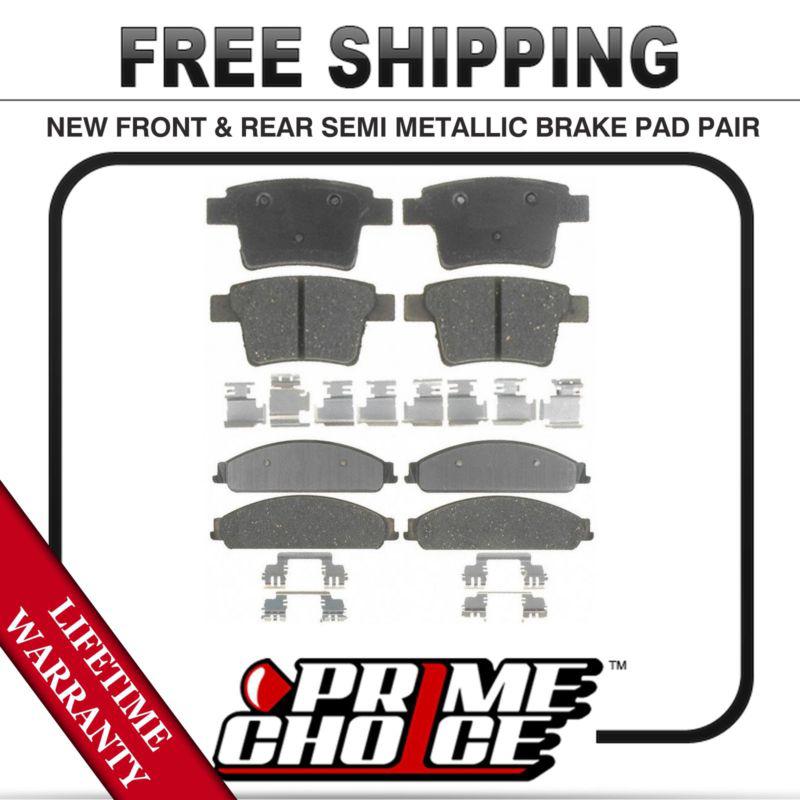 Complete set of front and rear premium brake pads with lifetime warranty