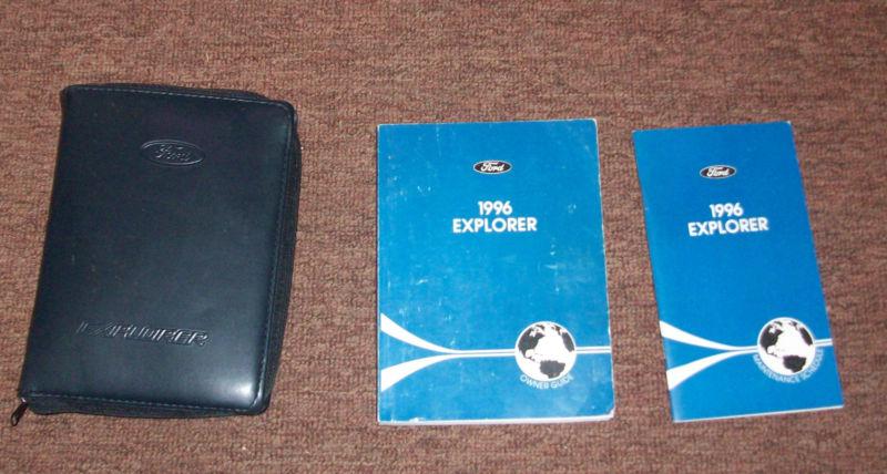 1996 explorer owner's manual  + maintenance schedule + blue zippered case oem