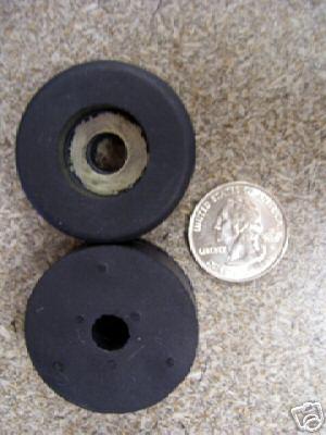 One doz 1&1/2" od rubber bumpers- 5/16" ctr hole (new)