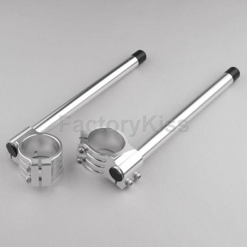 Gau motorcycle cnc clip on handle bar for kawasaki zx6r 2009 silver