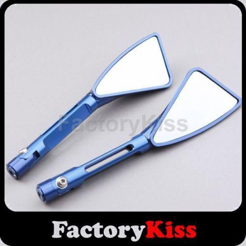 Gau heavy duty blue aluminum rear view side mirrors fit-all-motorcycle