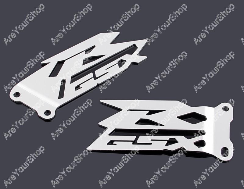 Foot peg heel plates guard suzuki gsxr600/750 2006-2012 gsxr1000 05-12 silver